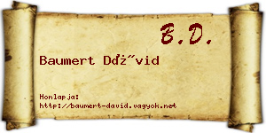 Baumert Dávid névjegykártya